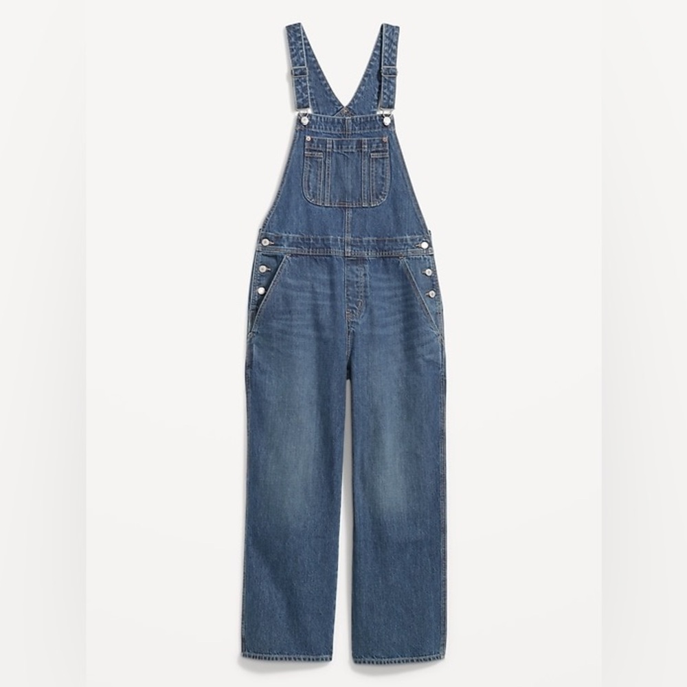 H&M (& denim line) loose wide leg denim overalls Sz XL, regular length